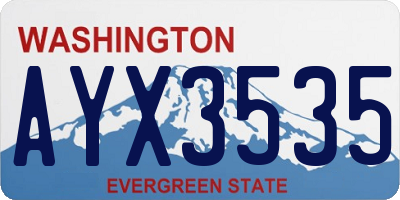 WA license plate AYX3535