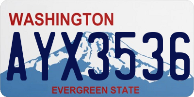 WA license plate AYX3536