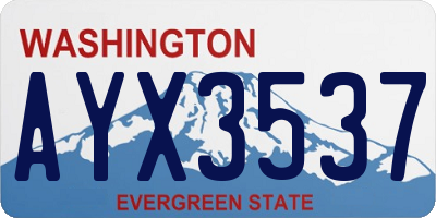 WA license plate AYX3537