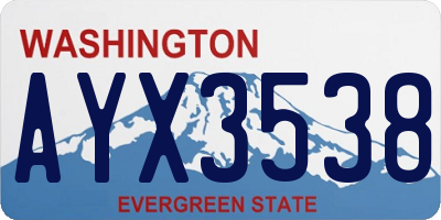 WA license plate AYX3538