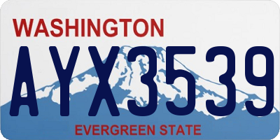 WA license plate AYX3539