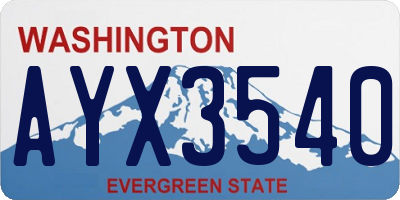 WA license plate AYX3540