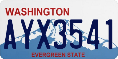 WA license plate AYX3541