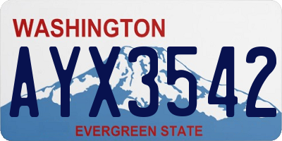 WA license plate AYX3542