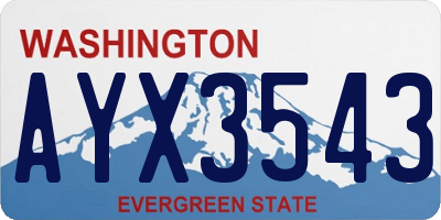 WA license plate AYX3543