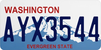 WA license plate AYX3544