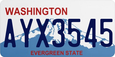 WA license plate AYX3545