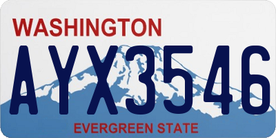 WA license plate AYX3546