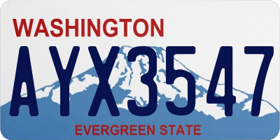 WA license plate AYX3547