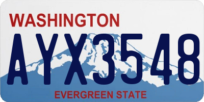 WA license plate AYX3548