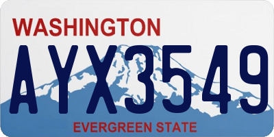 WA license plate AYX3549