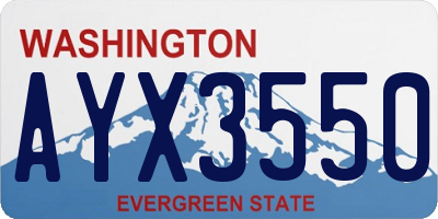 WA license plate AYX3550