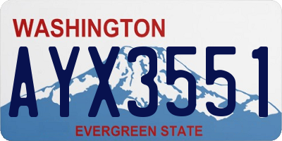 WA license plate AYX3551