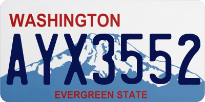 WA license plate AYX3552