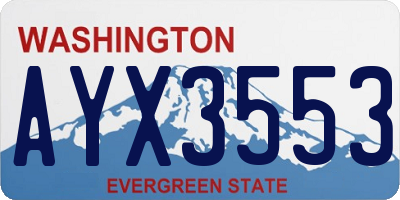 WA license plate AYX3553