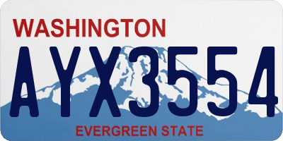 WA license plate AYX3554