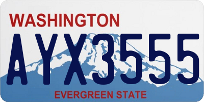 WA license plate AYX3555