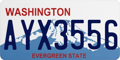 WA license plate AYX3556