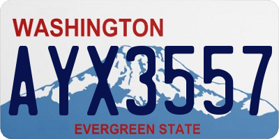 WA license plate AYX3557