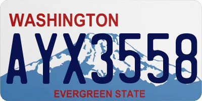 WA license plate AYX3558