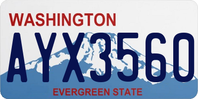 WA license plate AYX3560