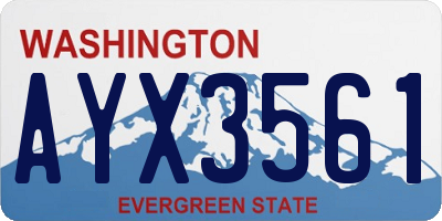 WA license plate AYX3561