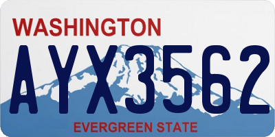 WA license plate AYX3562