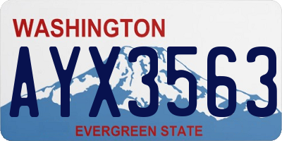 WA license plate AYX3563