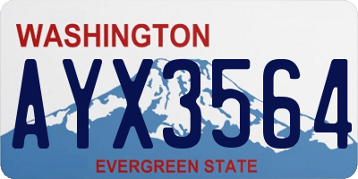 WA license plate AYX3564