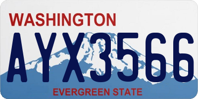 WA license plate AYX3566