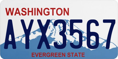 WA license plate AYX3567