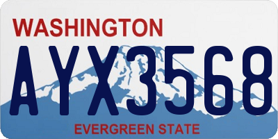 WA license plate AYX3568