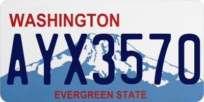 WA license plate AYX3570