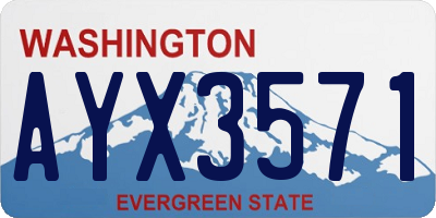 WA license plate AYX3571