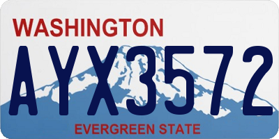 WA license plate AYX3572