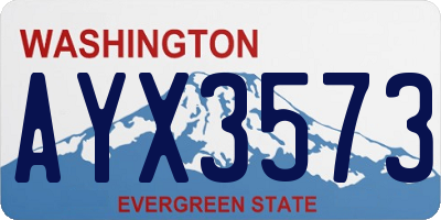 WA license plate AYX3573