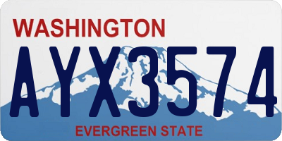 WA license plate AYX3574