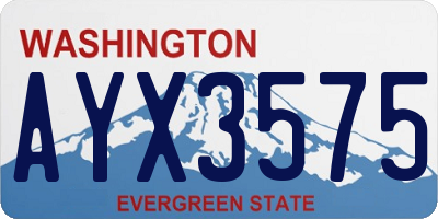 WA license plate AYX3575