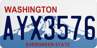 WA license plate AYX3576