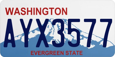 WA license plate AYX3577