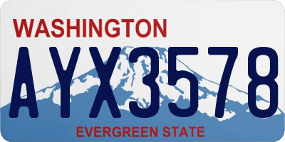 WA license plate AYX3578