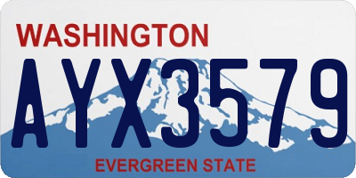 WA license plate AYX3579