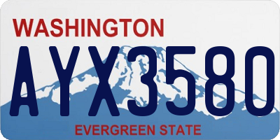 WA license plate AYX3580