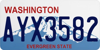 WA license plate AYX3582