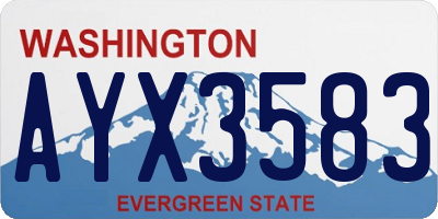 WA license plate AYX3583