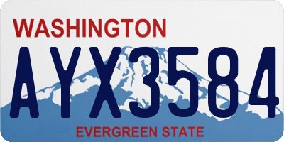 WA license plate AYX3584