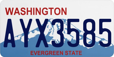 WA license plate AYX3585