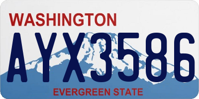 WA license plate AYX3586