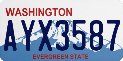 WA license plate AYX3587