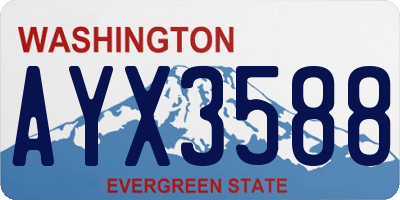 WA license plate AYX3588